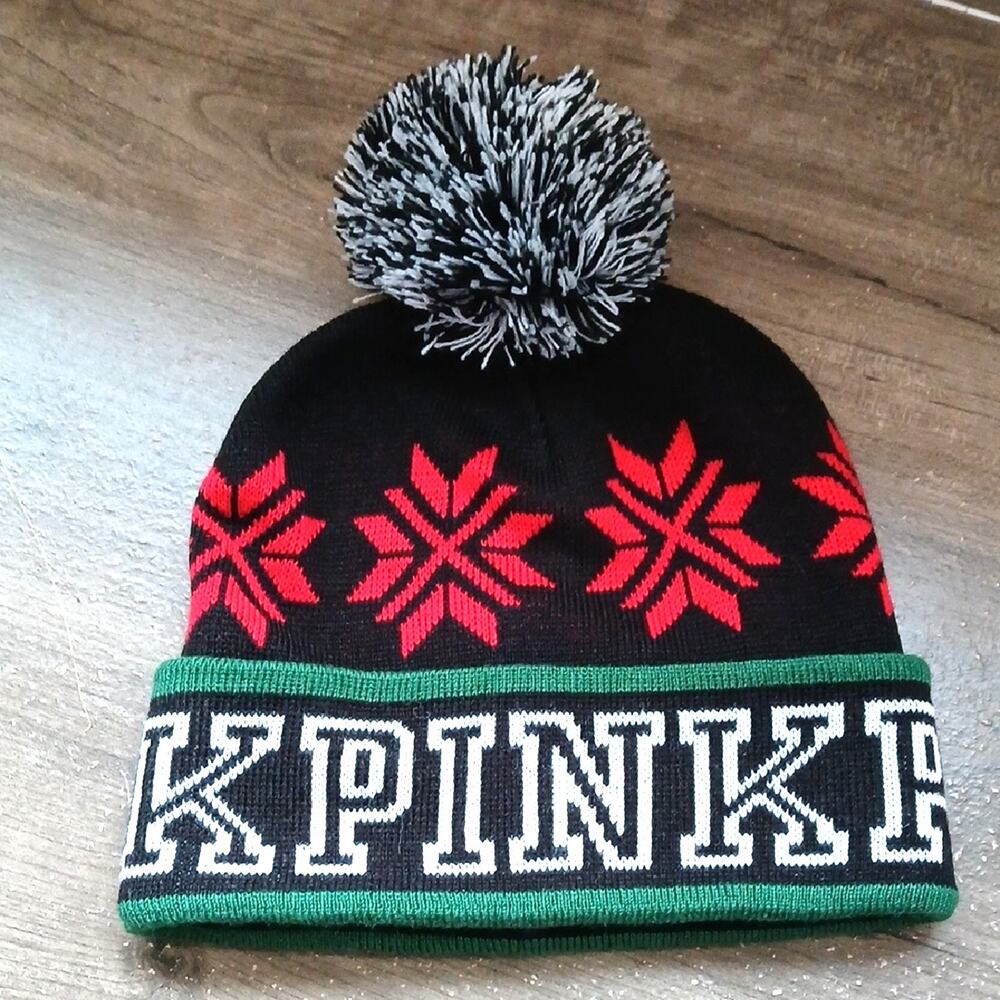 Victoria's Secret PINK Winter Pompom Beanie Hat